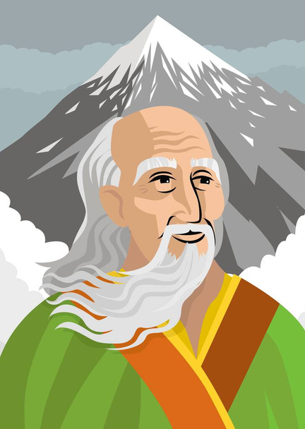 μεγάλος Κινέζος φιλόσοφος στοχαστής - Διάνυσμα, εικόνα