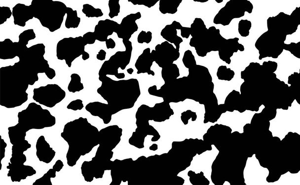 Seamless pattern. Cow skin or dalmatian fur or panda coat. Spots. Black and white.  Animal print, texture background. - Photo, Image