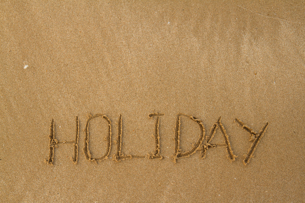 Happy Holidays Message on Beach - Foto, afbeelding