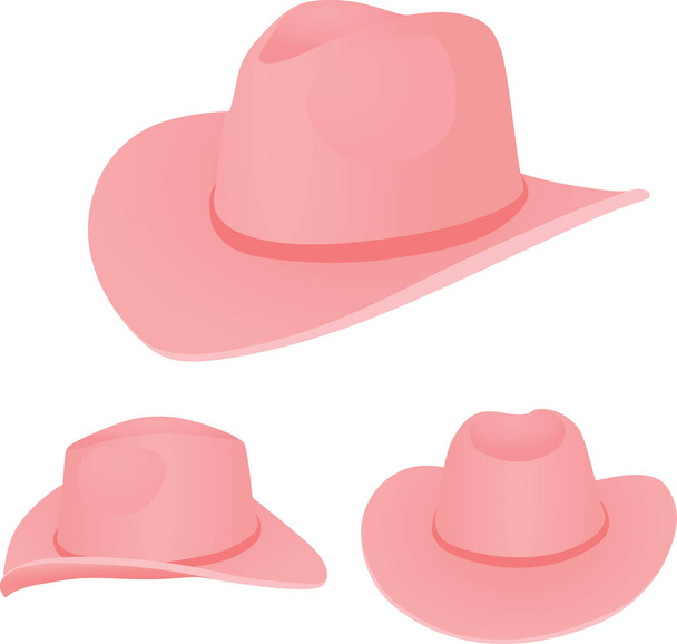 Różowy kowbojski kapelusz. ilustracja wektora - Wektor, obraz