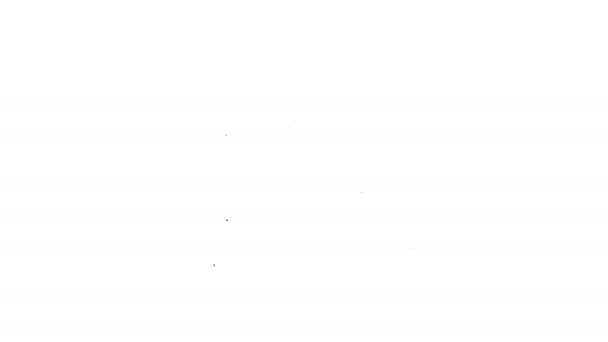 Zwarte lijn Hamer en sikkel USSR icoon geïsoleerd op witte achtergrond. Symbool Sovjet-Unie. 4K Video motion grafische animatie - Video