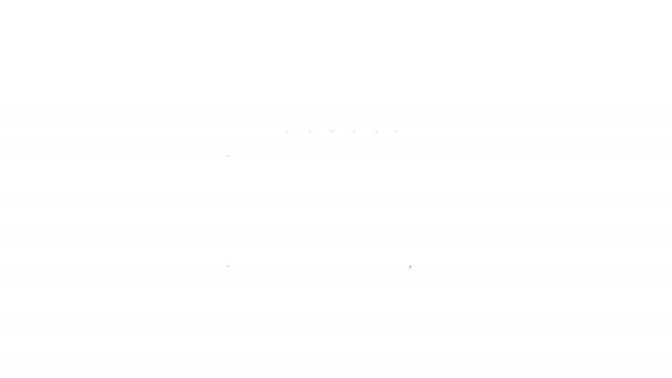 Ligne noire Icône accordéon instrument de musique isolé sur fond blanc. Baïonnette classique, harmonique. Animation graphique de mouvement vidéo 4K - Séquence, vidéo