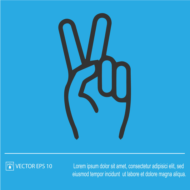 Victory symbol vector icon eps 10. V gesture sign. - Vector, Image