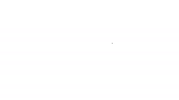 Черная линия мексиканский человек, носящий сомбреро значок изолированы на белом фоне. Латиноамериканец с усами. Видеографическая анимация 4K - Кадры, видео