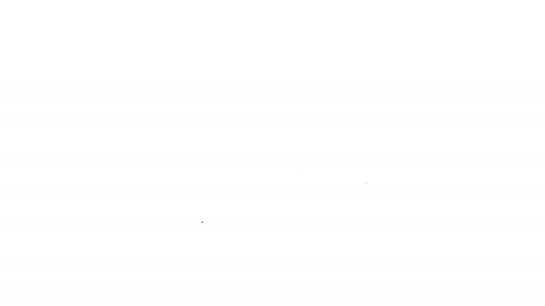 Schwarze Linie Tequila-Glas mit Zitronensymbol isoliert auf weißem Hintergrund. Mexikanischer Alkoholkonsum. 4K Video Motion Grafik Animation - Filmmaterial, Video