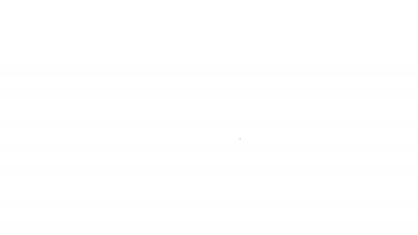 Zwarte lijn snor pictogram geïsoleerd op witte achtergrond. Barbershop symbool. Gezichtshaar stijl. 4K Video motion grafische animatie - Video