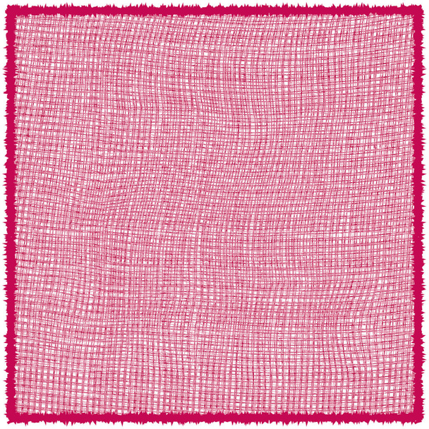 Weave laced napkin, serviette, rug, mat, carpet with decorative fringe in pink colors isolated on white background - Vector, Image