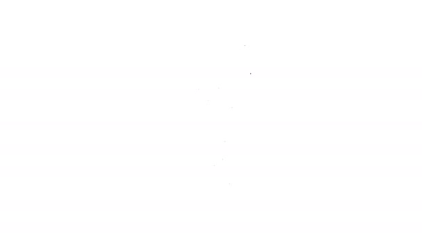 Línea negra Luciérnagas insectos en un icono del frasco aislado sobre fondo blanco. Animación gráfica de vídeo 4K - Metraje, vídeo
