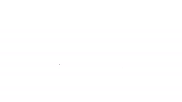 Иконка Короны Черной линии изолирована на белом фоне. Видеографическая анимация 4K - Кадры, видео