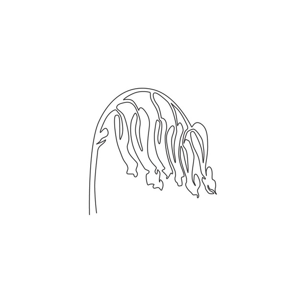 Одна сплошная линия рисует красоту свежих многолетних травянистых растений для настенного искусства домашнего декора плаката печати. Декоративный цветок коридалиса для рамки цветочной открытки. - Вектор,изображение