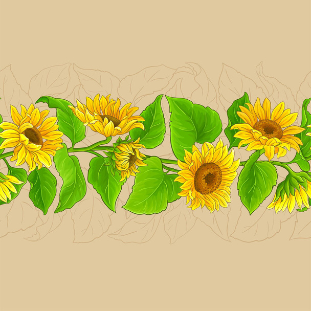 sunflower vector pattern - Vector, Image