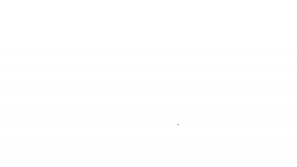 Icono de patín de línea negra aislado sobre fondo blanco. Animación gráfica de vídeo 4K - Imágenes, Vídeo