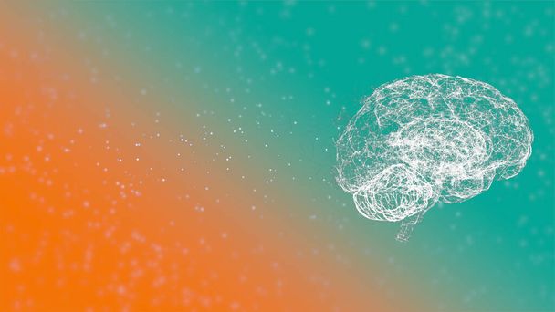3D-beeld van de hersenen neuronen ruïneren, waardoor geestelijke ziekte persoonlijkheidsstoornis. - Foto, afbeelding