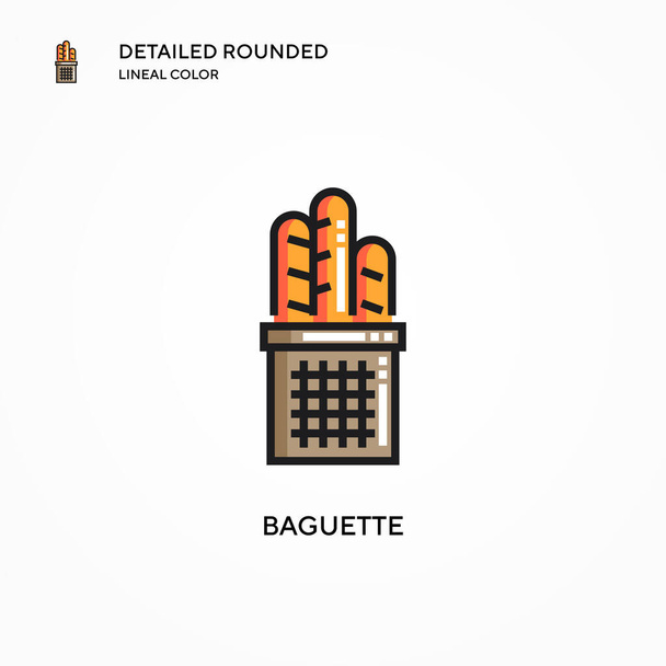 Baguette vector icon. Modern vector illustration concepts. Easy to edit and customize. - Vector, Image