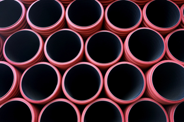 červené skládané trubky, detailní záběr - Fotografie, Obrázek