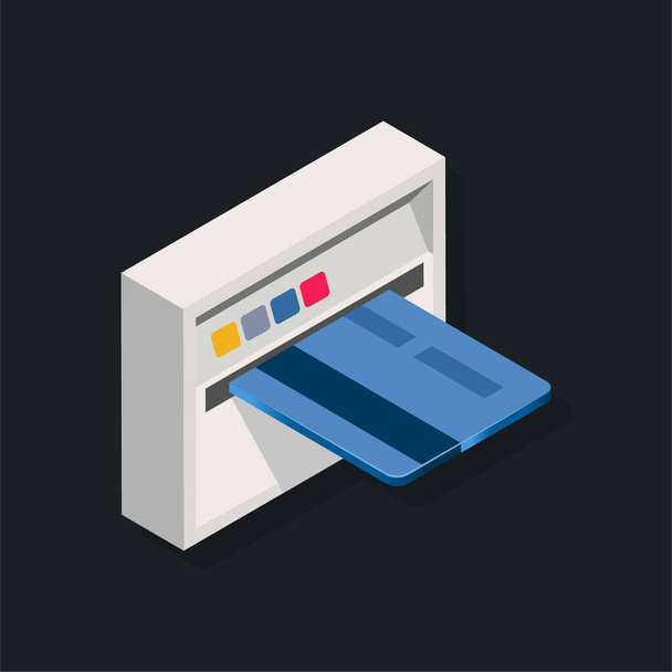 Macchina ATM - Illustrazione 3d isometrica. - Vettoriali, immagini