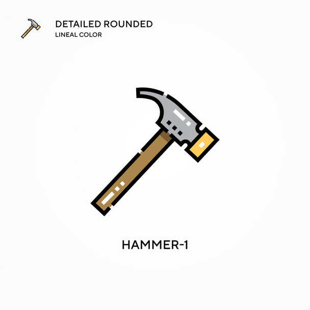 Hammer-1 διανυσματικό εικονίδιο. Σύγχρονες έννοιες διανυσματικής απεικόνισης. Εύκολο να επεξεργαστείτε και να προσαρμόσετε. - Διάνυσμα, εικόνα