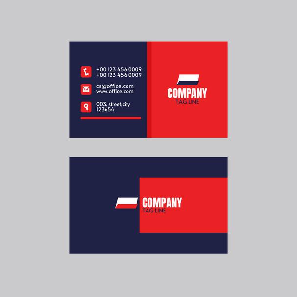 Plantilla de tarjeta de visita moderna Color Rojo - Vector, Imagen