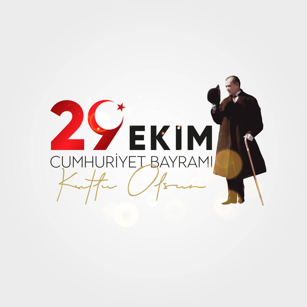 29 Ekim Cumhuriyet Bayram Kutlu Olsun. 29 Οκτωβρίου Ημέρα Δημοκρατίας Τουρκίας. - Διάνυσμα, εικόνα