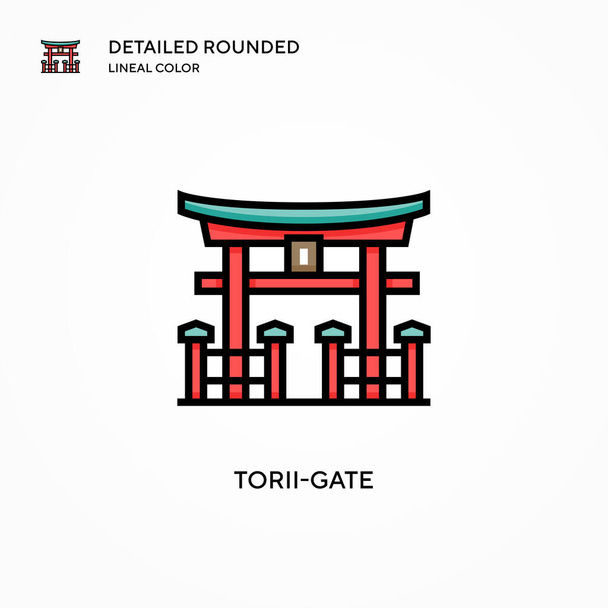 Torii-gate vector icon. Modern vector illustration concepts. Easy to edit and customize. - Vector, Image