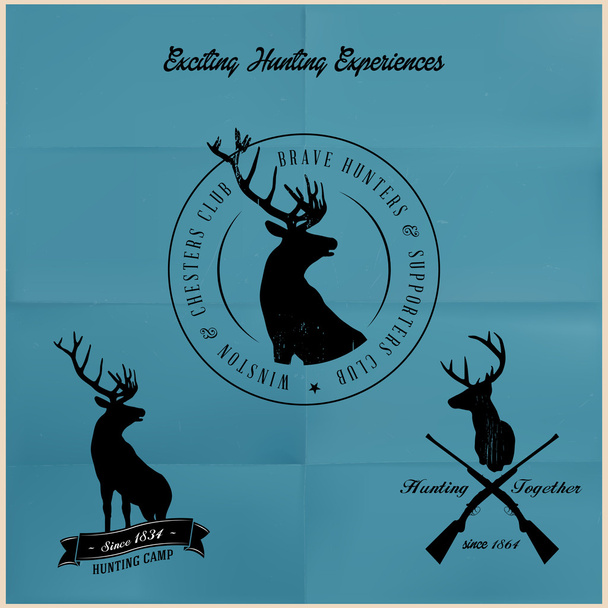 Distintivos de caça de veados
 - Vetor, Imagem