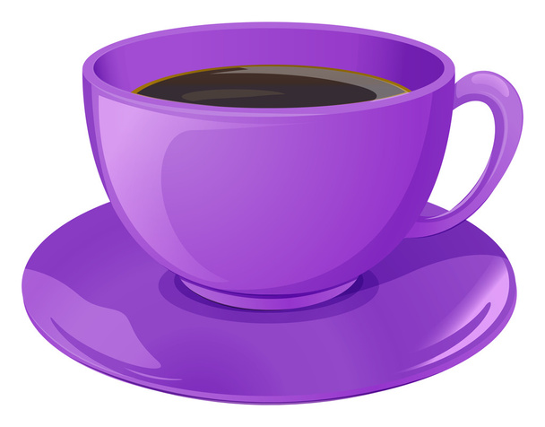 A violet cup with coffee - Vector, Image