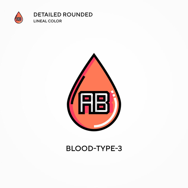 Ícone vetorial tipo 3 de sangue. Conceitos modernos de ilustração vetorial. Fácil de editar e personalizar. - Vetor, Imagem