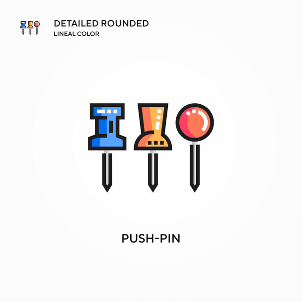 Push-pin vector icon. Modern vector illustration concepts. Easy to edit and customize. - Vector, Image