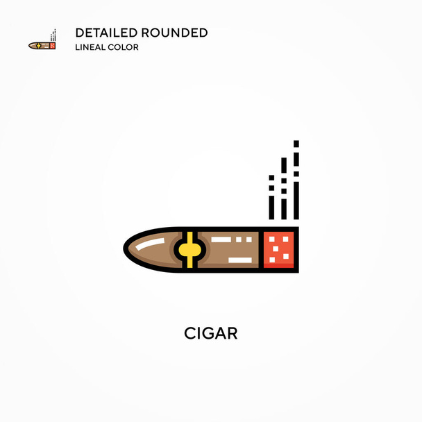 Zigarren-Vektor-Symbol. Moderne Konzepte zur Vektorillustration. Einfach zu bearbeiten und anzupassen. - Vektor, Bild
