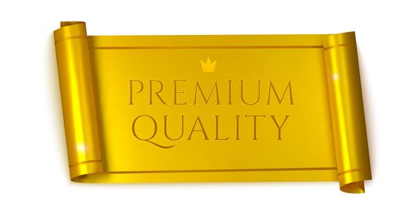 Premium quality horizontal banners, realistic golden scroll. Vector illustration - Wektor, obraz