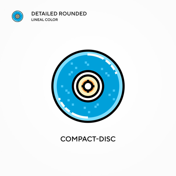 Compact-Disc-Vektor-Symbol. Moderne Konzepte zur Vektorillustration. Einfach zu bearbeiten und anzupassen. - Vektor, Bild