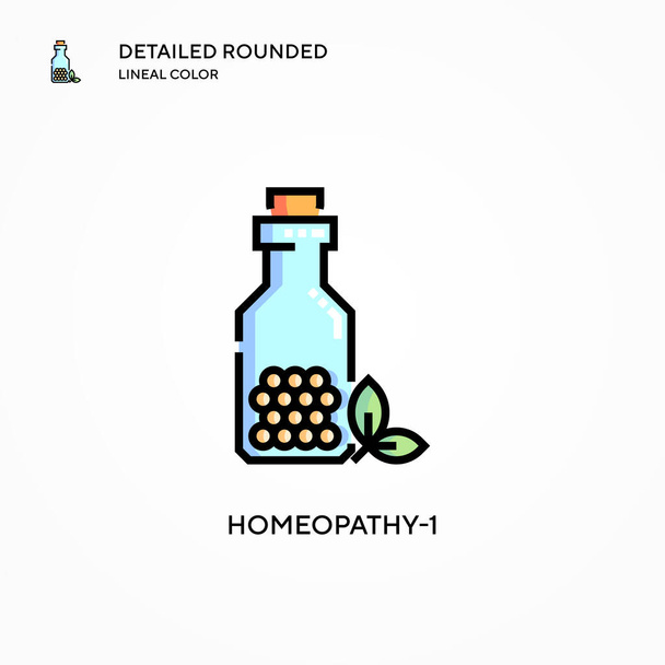 Homeopati-1 vektör simgesi. Modern vektör illüstrasyon kavramları. Düzenlemesi ve kişiselleştirmesi kolay. - Vektör, Görsel