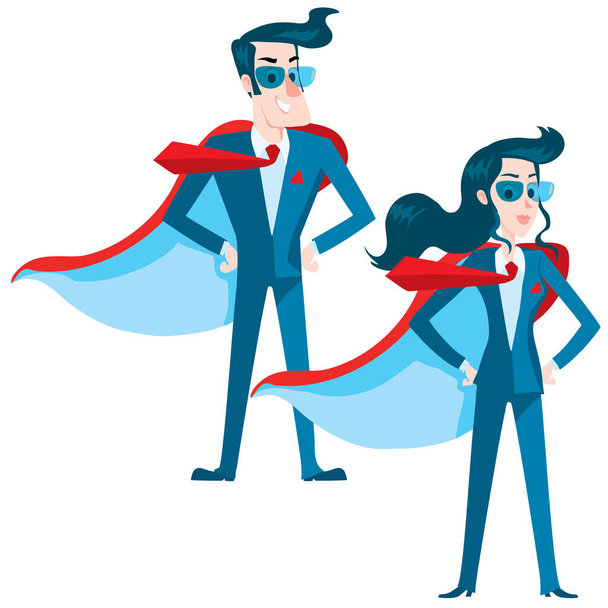 man and a woman super hero pair - Vector, Image