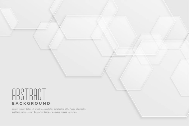 white background with overlapping hexagonal patterns design - Vetor, Imagem