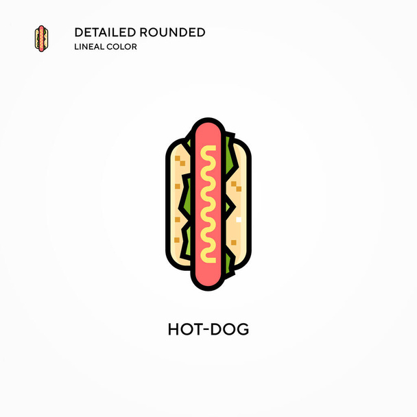 Icona vettoriale degli hot dog. Concetti moderni di illustrazione vettoriale. Facile da modificare e personalizzare. - Vettoriali, immagini