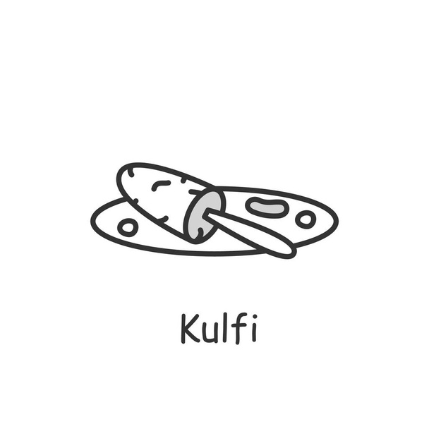 Kulfi line icon. Traditional Indian dish.Editable vector illustration - Vector, Image