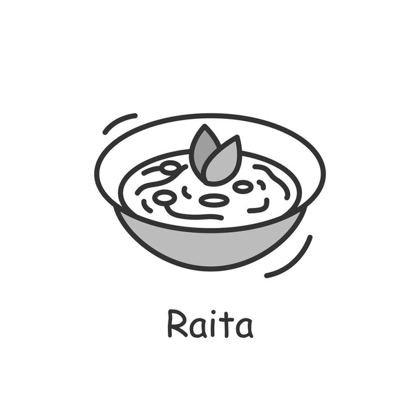 Ikona linky Raita. Tradiční indické jídlo.Upravitelné vektorové ilustrace - Vektor, obrázek
