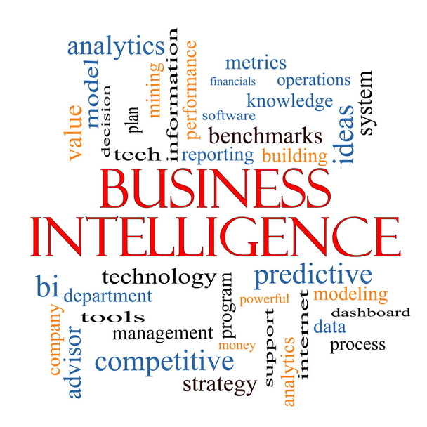 Business intelligence conceito nuvem de palavras
 - Foto, Imagem