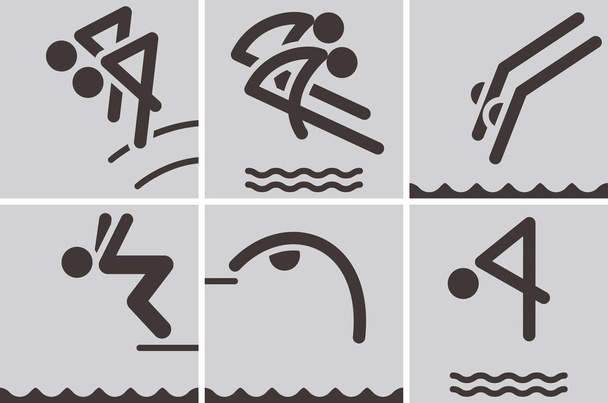 potápění ikony - Vektor, obrázek