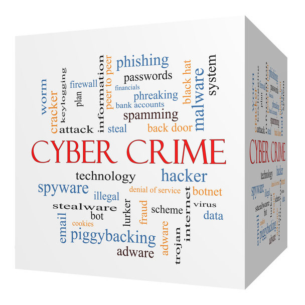 Cybercriminalité 3D cube Word Cloud Concept
 - Photo, image