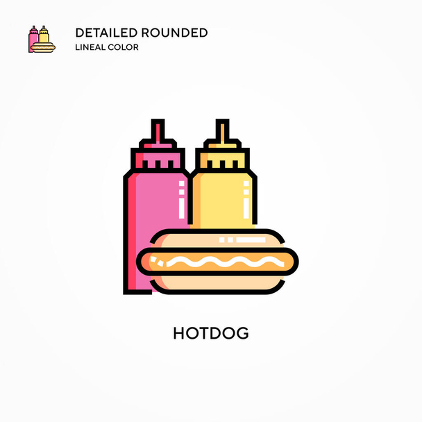 Icône vectorielle Hotdog. Concepts modernes d'illustration vectorielle. Facile à modifier et à personnaliser. - Vecteur, image