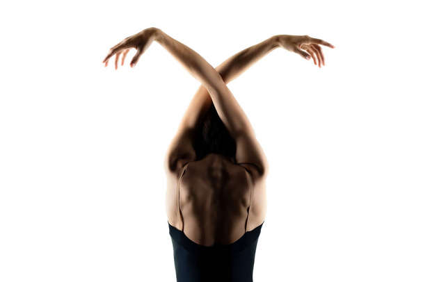 modern ballet dancer posing on white background - Foto, afbeelding