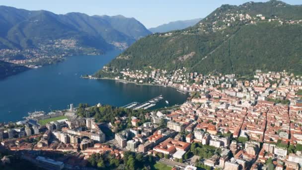 Como City Lake Uitzicht vanuit de lucht - Video