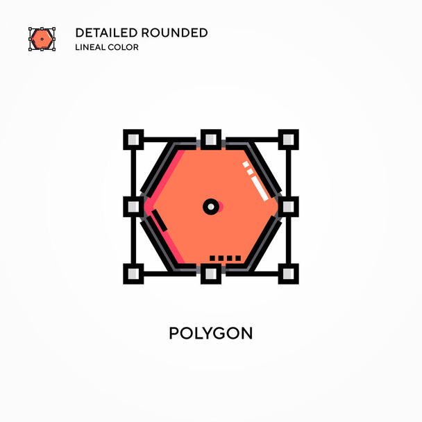 Polygon-Vektorsymbol. Moderne Konzepte zur Vektorillustration. Einfach zu bearbeiten und anzupassen. - Vektor, Bild