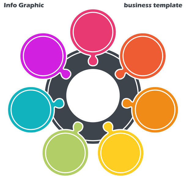 ビジネス情報のためのEPS 10ベクトルファイルグラフィックテンプレートのデザイン、チームワークの概念と7つのオプションを持つデータ情報 - ベクター画像