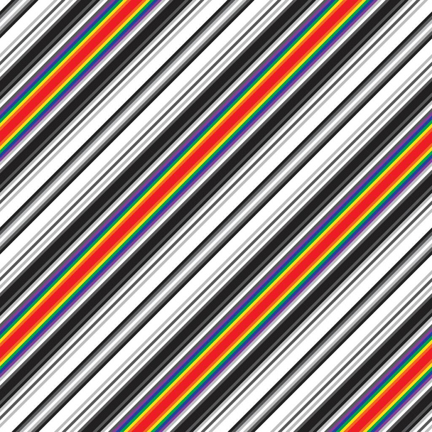 Arco iris diagonal a rayas sin costuras patrón de fondo adecuado para textiles de moda, gráficos - Vector, Imagen