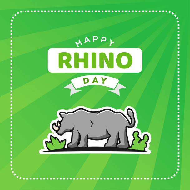 Ilustración del diseño vectorial del Día Mundial del Rhino para celebrar el momento - Vector, imagen