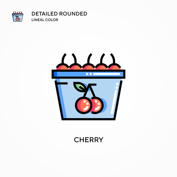 Cherry vector icon. Modern vector illustration concepts. Easy to edit and customize. - Vector, Image