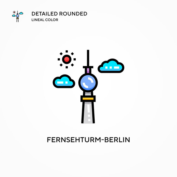 Fernsehturm-Berlinベクトルアイコン。現代のベクトル図の概念。編集とカスタマイズが簡単. - ベクター画像