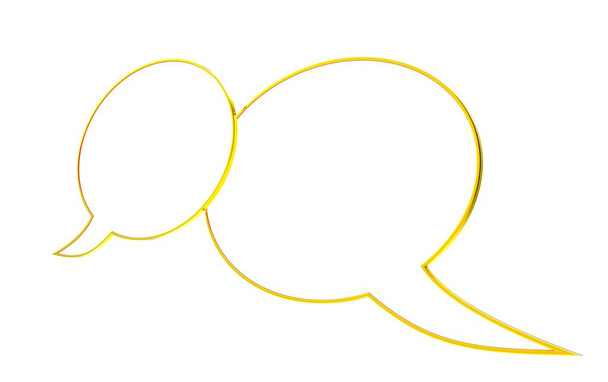 Két üres beszéd buborék jel. Buborék beszéd fehér szimbólum készlet. 3D illusztráció. - Fotó, kép